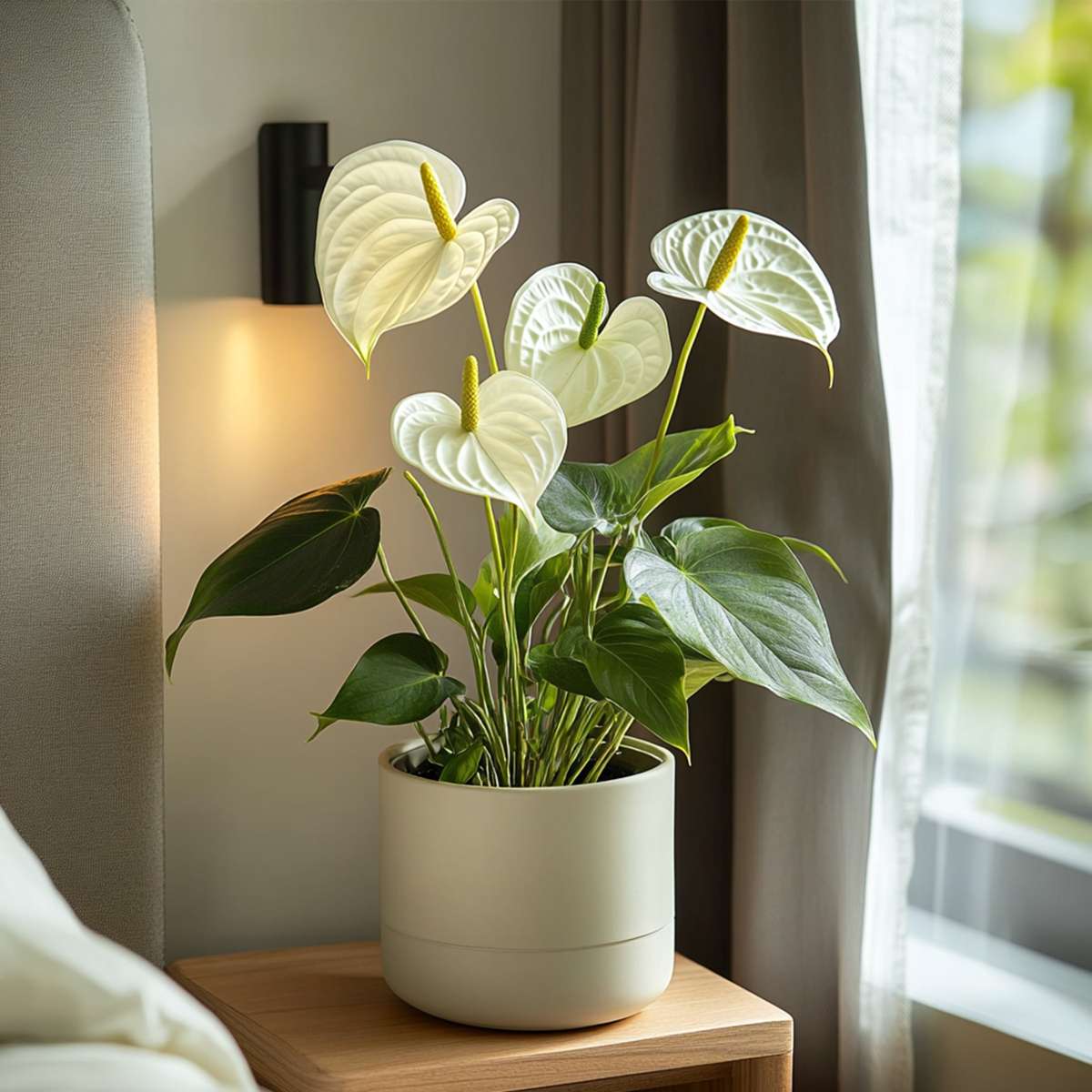 Floarea flamingo - Anthurium 'Alpine White' - Înălțime 40-55cm - ø14cm