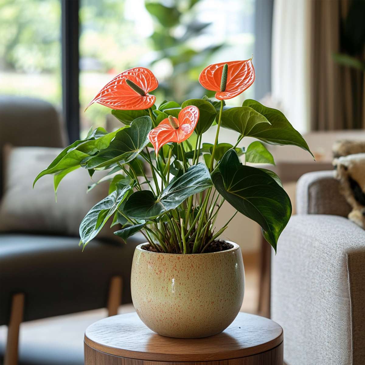 Floarea flamingo - Anthurium 'Madural Orange' - Înălțime 40-55cm - ø14cm