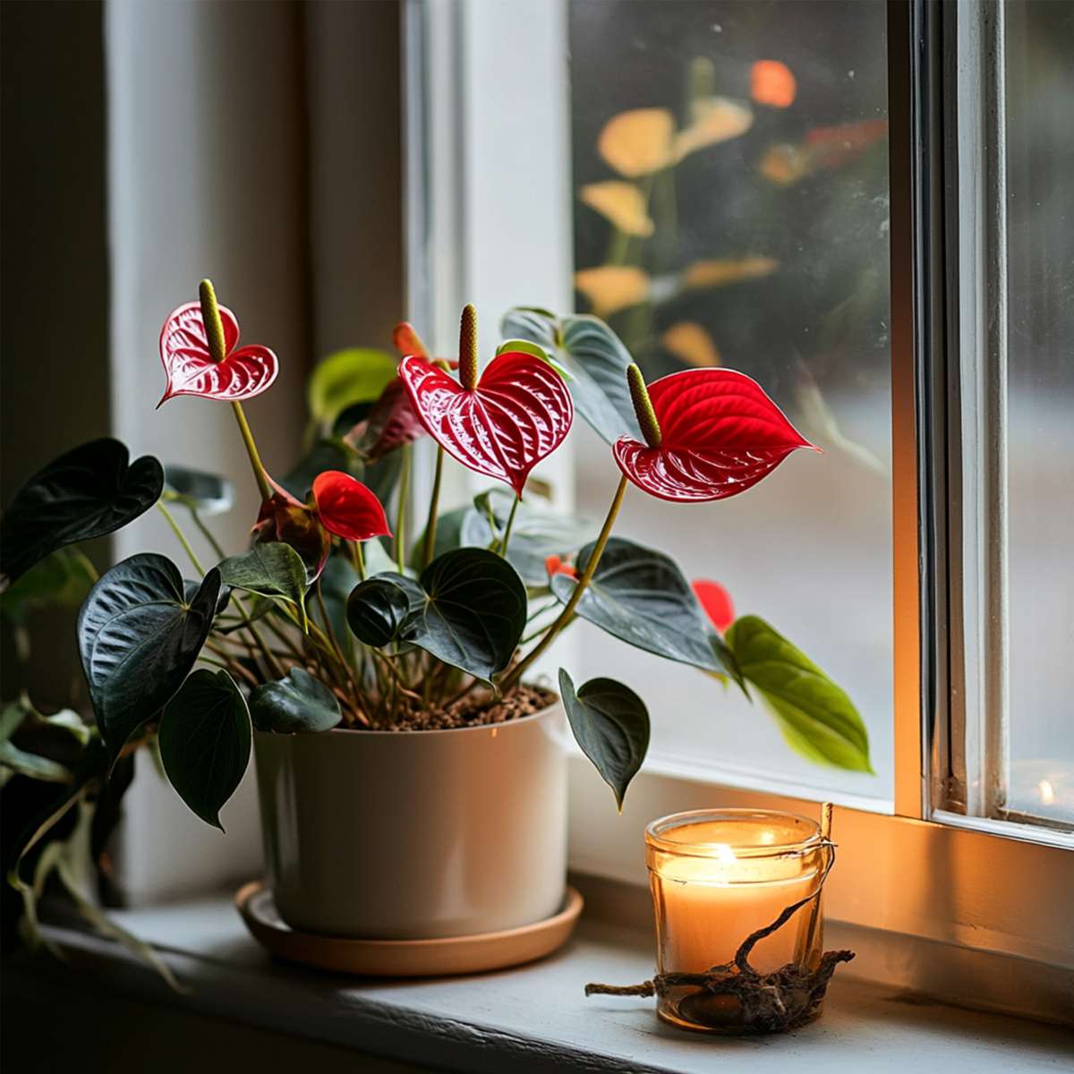 Floarea flamingo - Anthurium 'Madural Red' - Înălțime 55-70cm - ø17cm