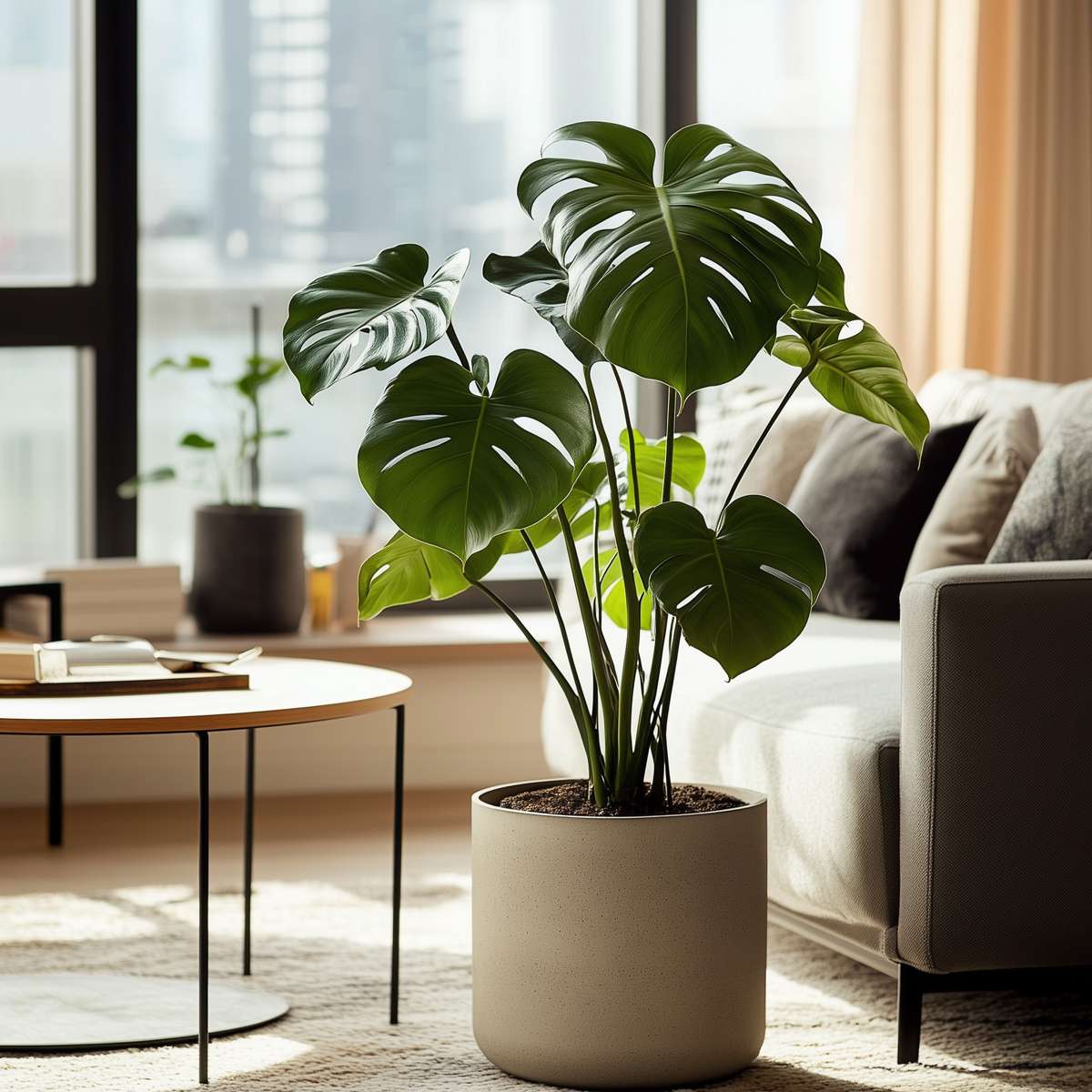 Philodendron cu frunza ruptă - 2 buc - Monstera deliciosa - În. 50-60cm - ⌀17cm