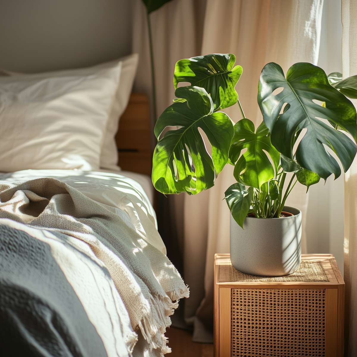 Philodendron cu frunza ruptă - 2 buc - Monstera deliciosa - În. 50-60cm - ⌀17cm