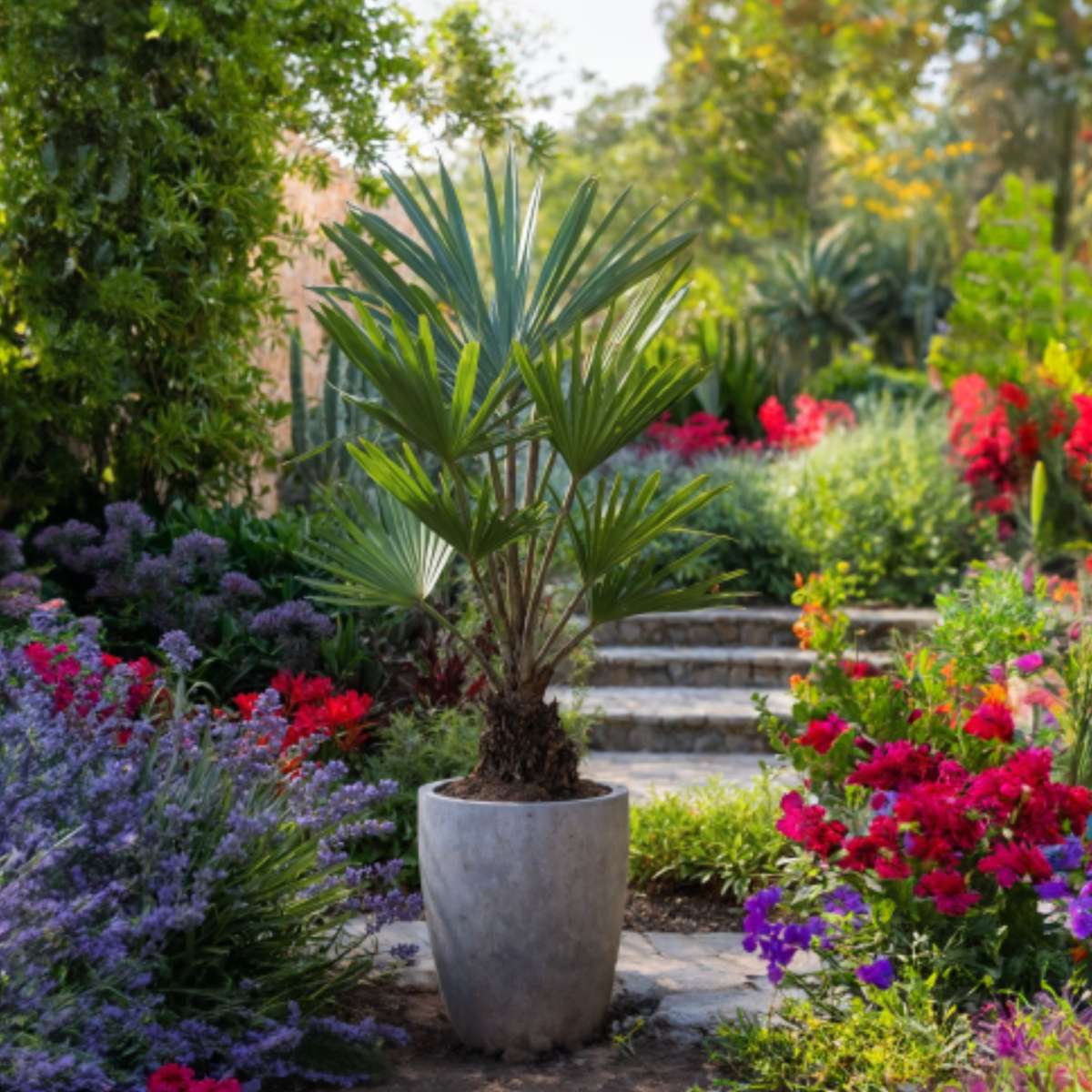 Palmier morișcă - 2 buc - Trachycarpus Fortunei - Înălţime 35-45cm - ⌀15cm