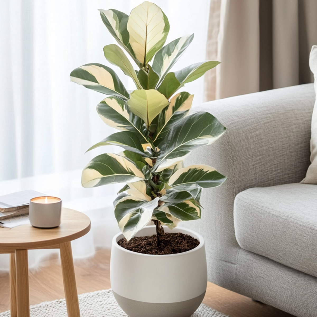 Ficusul de cauciuc - Ficus Elastica 'Tineke' - Înălţime 75-100cm - ⌀24cm