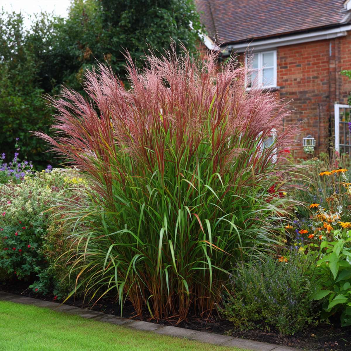 Stuf chinezesc - 2 buc - Miscanthus sinensis 'Red Chief' - În. 40-60cm - ⌀23cm