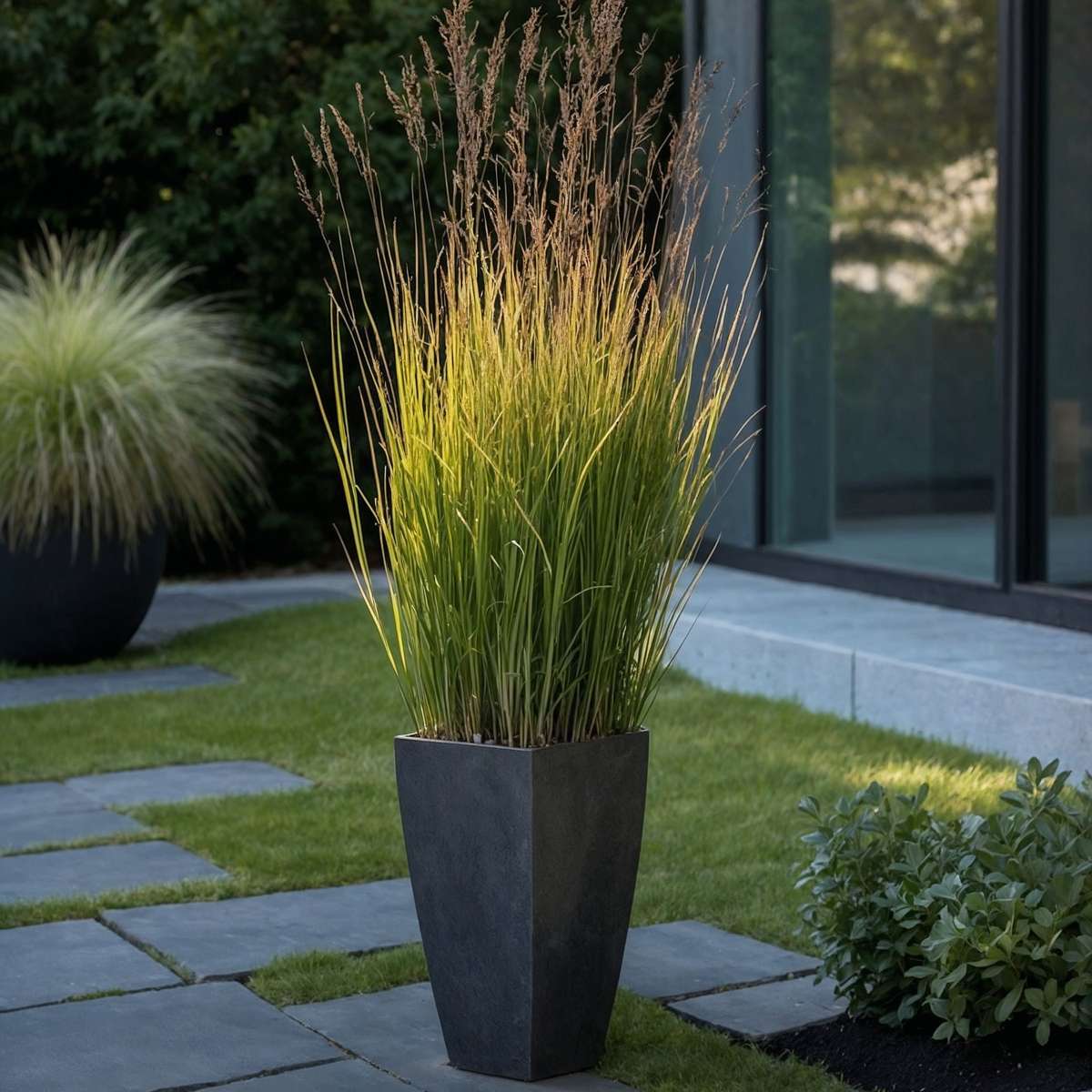 Iarbă ornamentală - 2 buc - Panicum 'Heavy Metal' - Înălţime 40-60cm - ⌀23cm