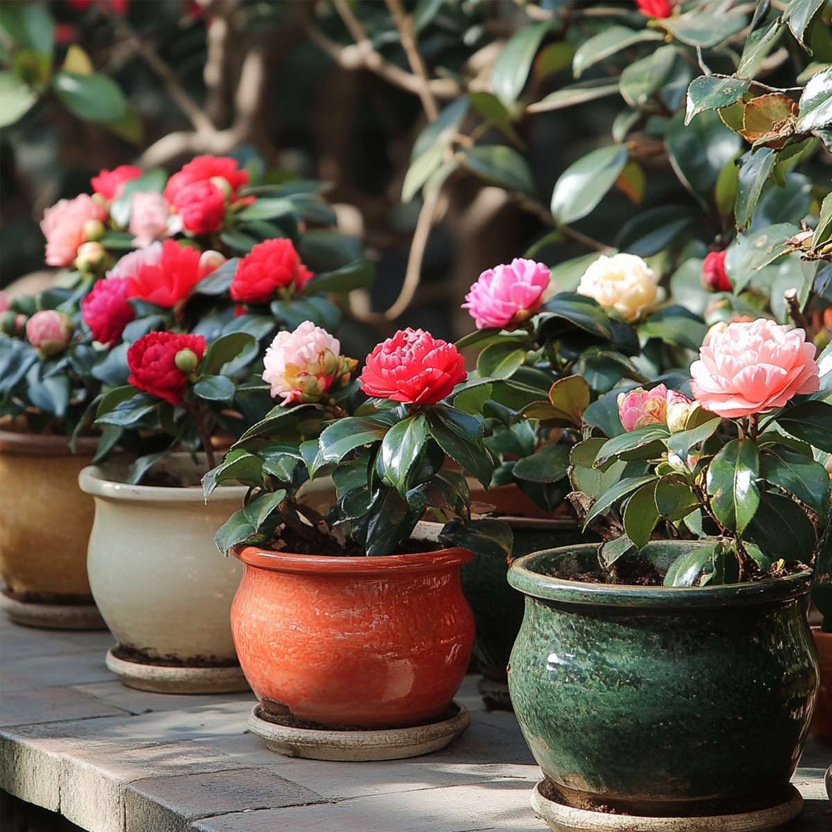 Camelie japoneză - 3 buc - Camellia japonica - Înălţime 25-40cm - ⌀9cm