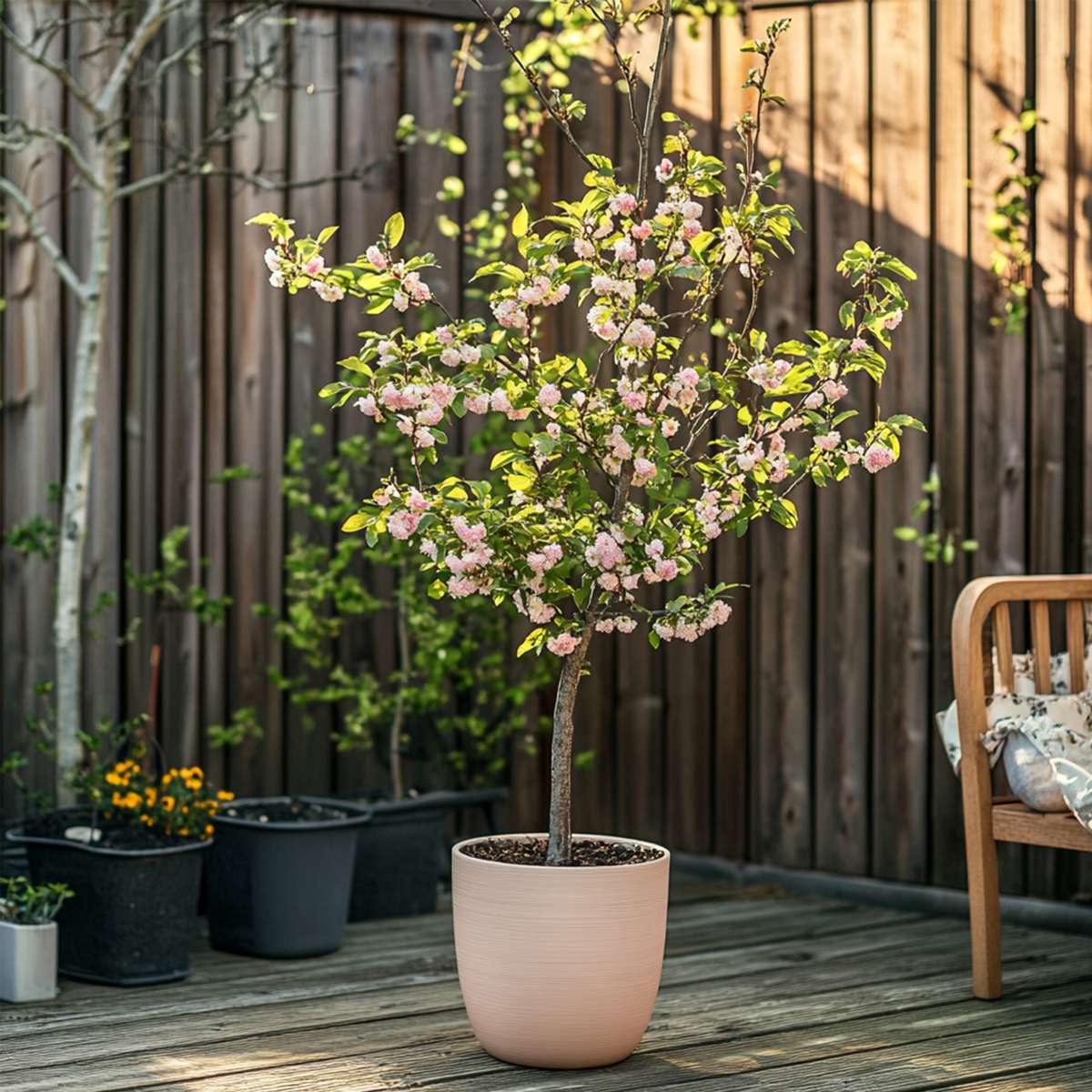 Piersic - Prunus persica 'Saturne' - Înălţime 60-70cm - ⌀15cm