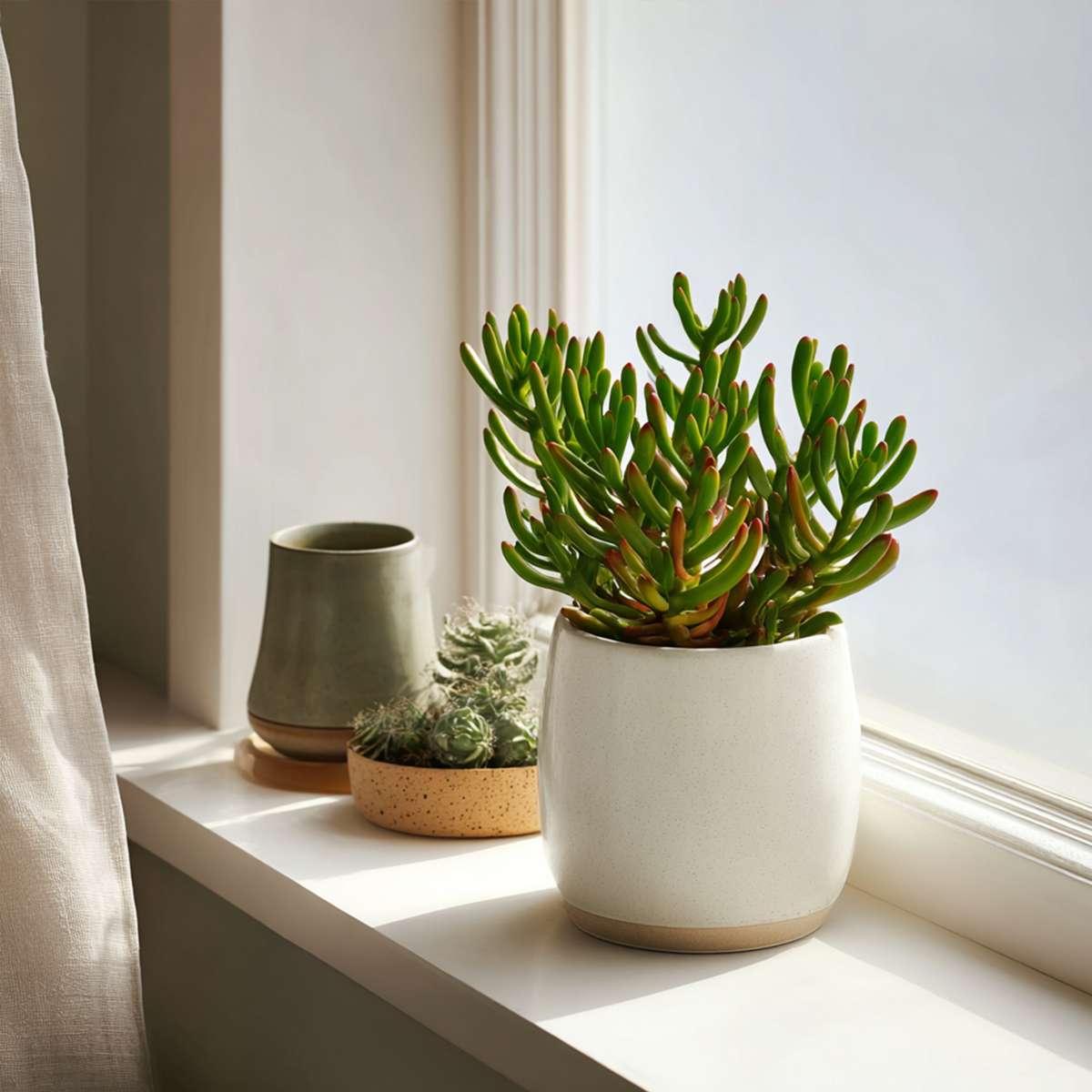 Planta de Jad - Set 2 - Crassula ovata 'Gollum' - Înălțime 15-25 cm - ⌀ 12 cm