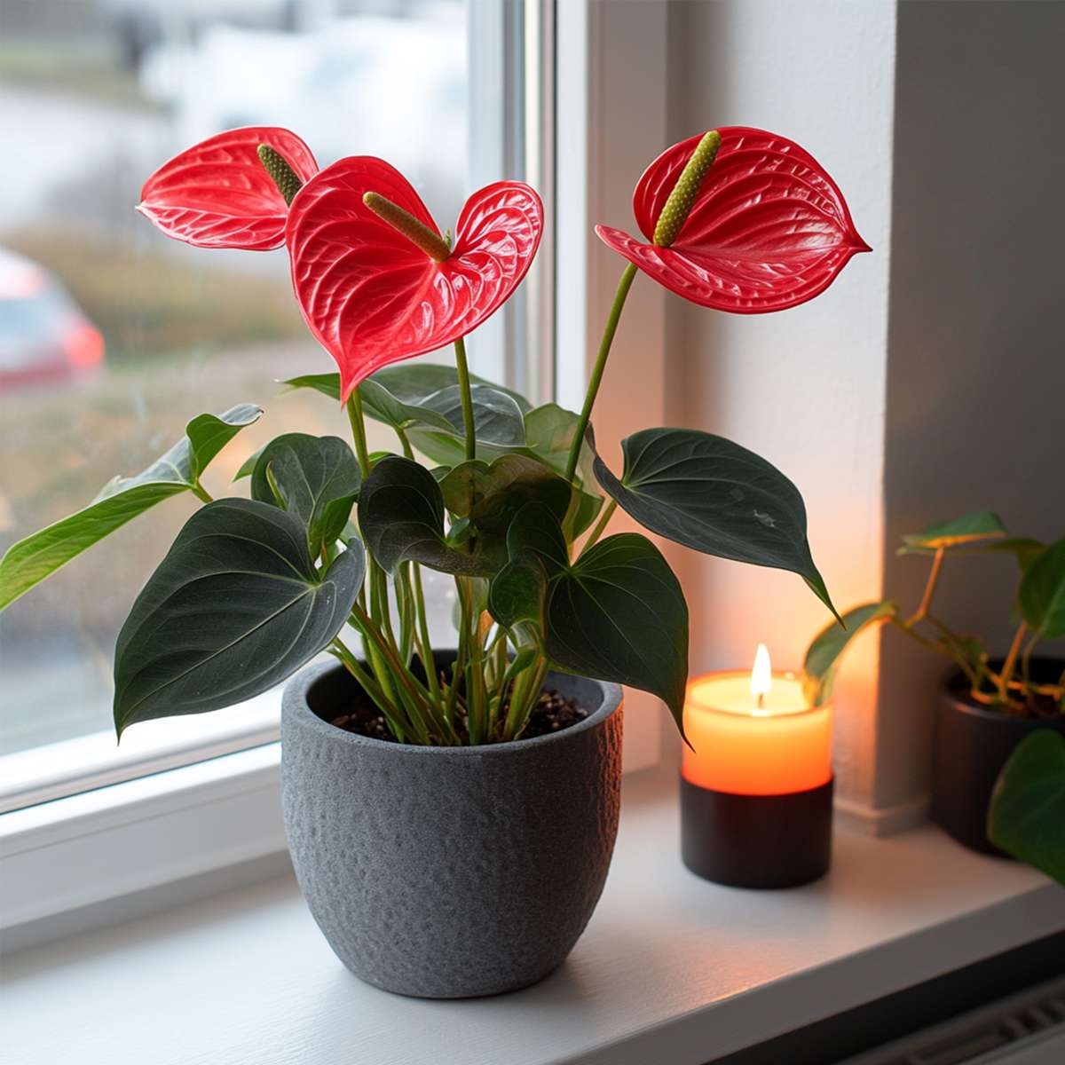 Floarea flamingo - Anthurium 'Royal Champion' - Înălțime 35-45cm - ø12cm