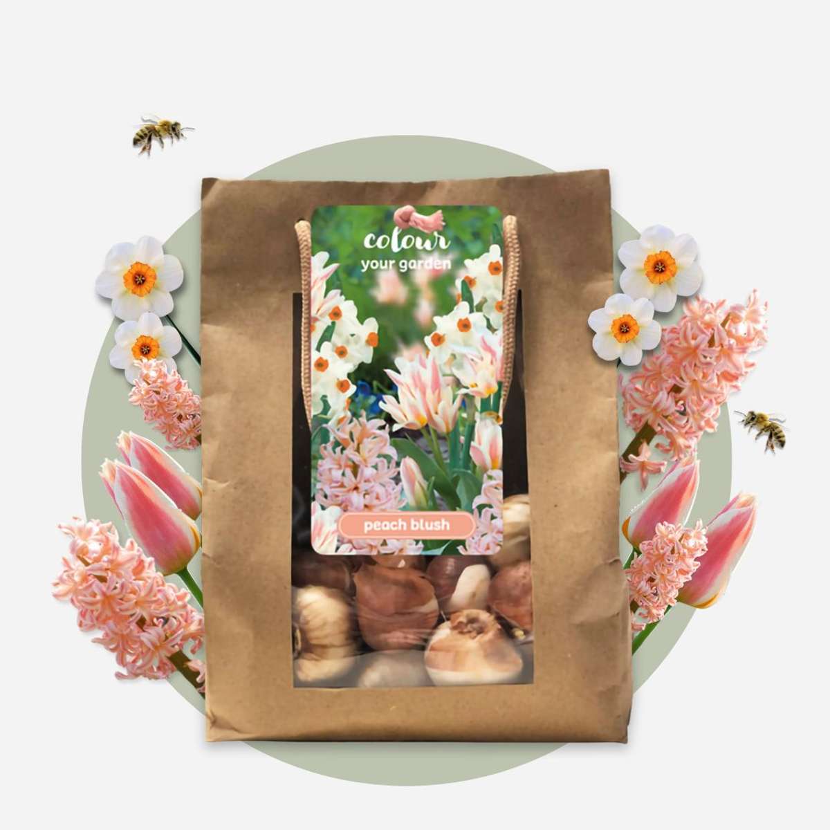 Bulbi de flori 'Peach Blush' - 25 buc - Narcissus, Tulipa, Hyacinthus