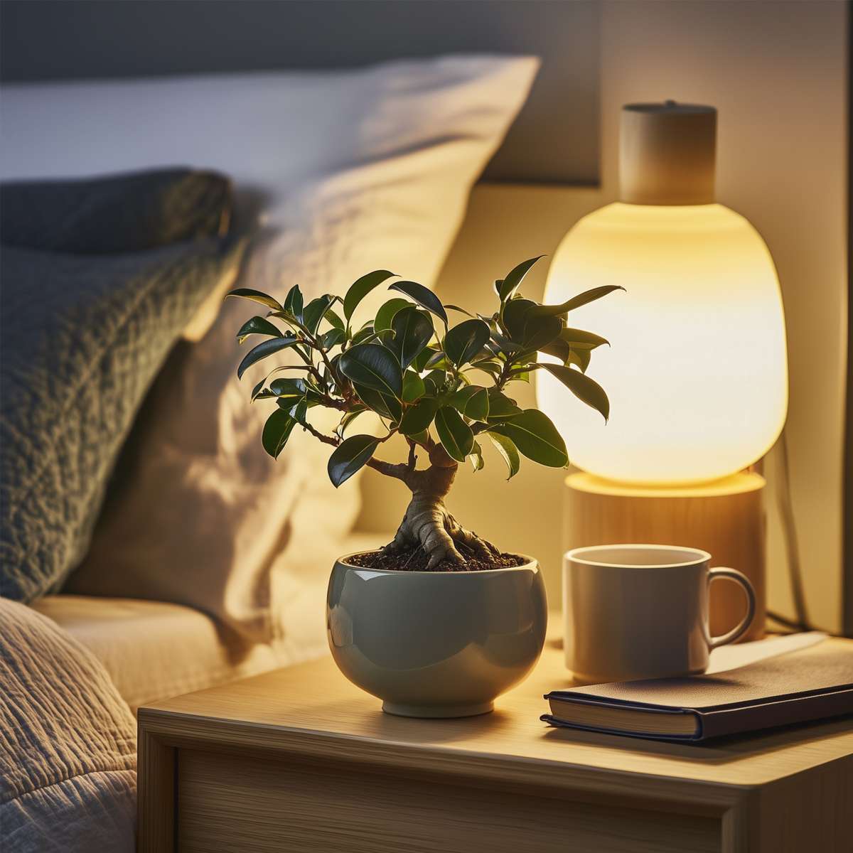 Arborele bonsai - 4 buc - Ficus microcarpa - Înălţime 30-40cm - ⌀12cm