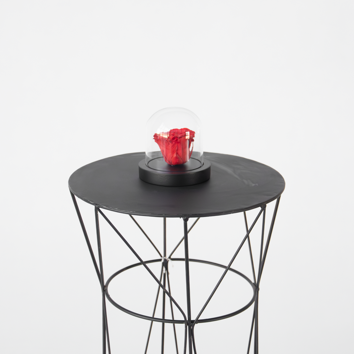 Trandafir roșu conservat sub cupolă de sticlă - Trandafir natural - Cadou de lux