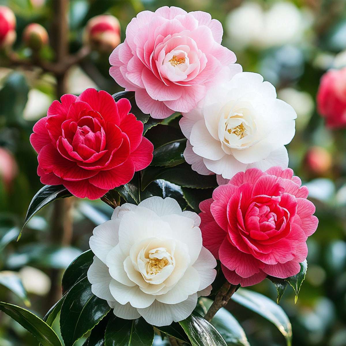 Camelie japoneză - 3 buc - Camellia japonica - Înălţime 25-40cm - ⌀9cm