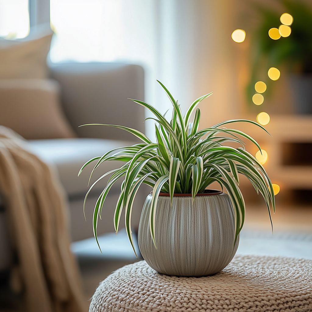 Planta-păianjen - 3 buc - Chlorophytum comosum 'Atlantic' - În. 25-40cm - ⌀12cm