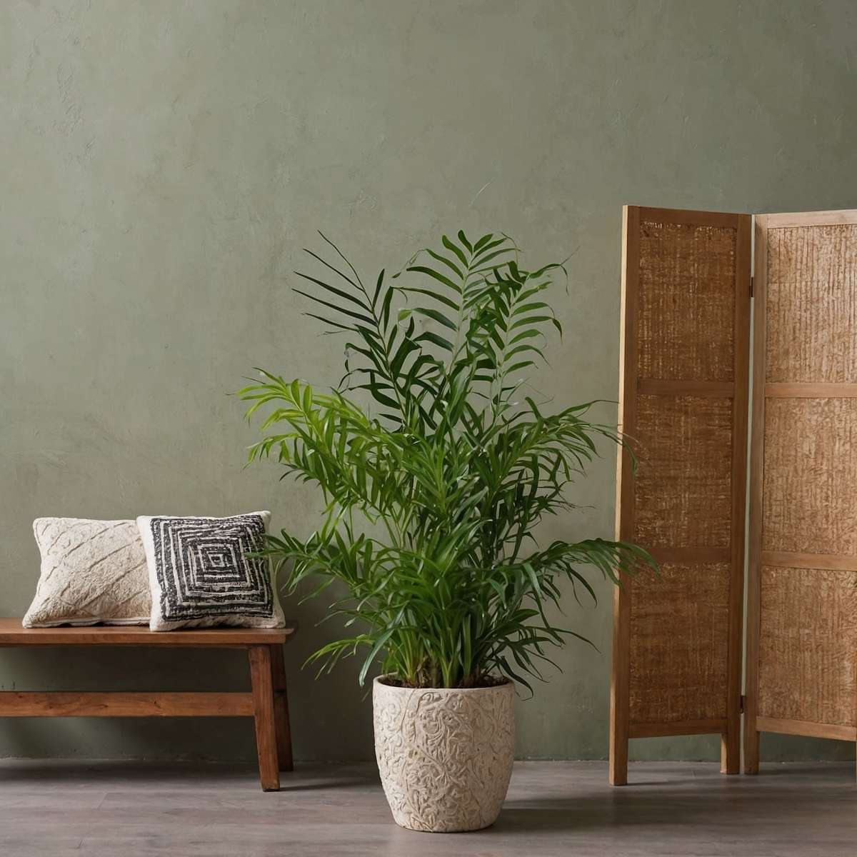Mix de palme pentru interior - 4 buc - Dypsis, Chamaedorea - În. 25-40cm - ⌀12cm