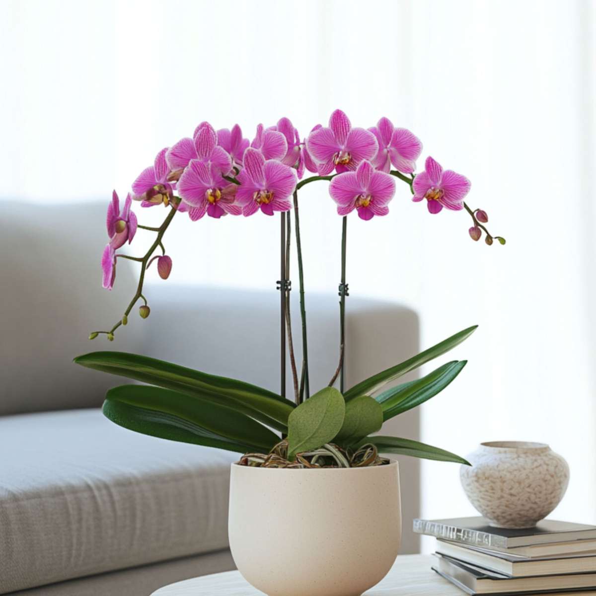 Orhidee fluture - Phalaenopsis Multiflora cu coș - Înălțime 35-45cm - ⌀12cm