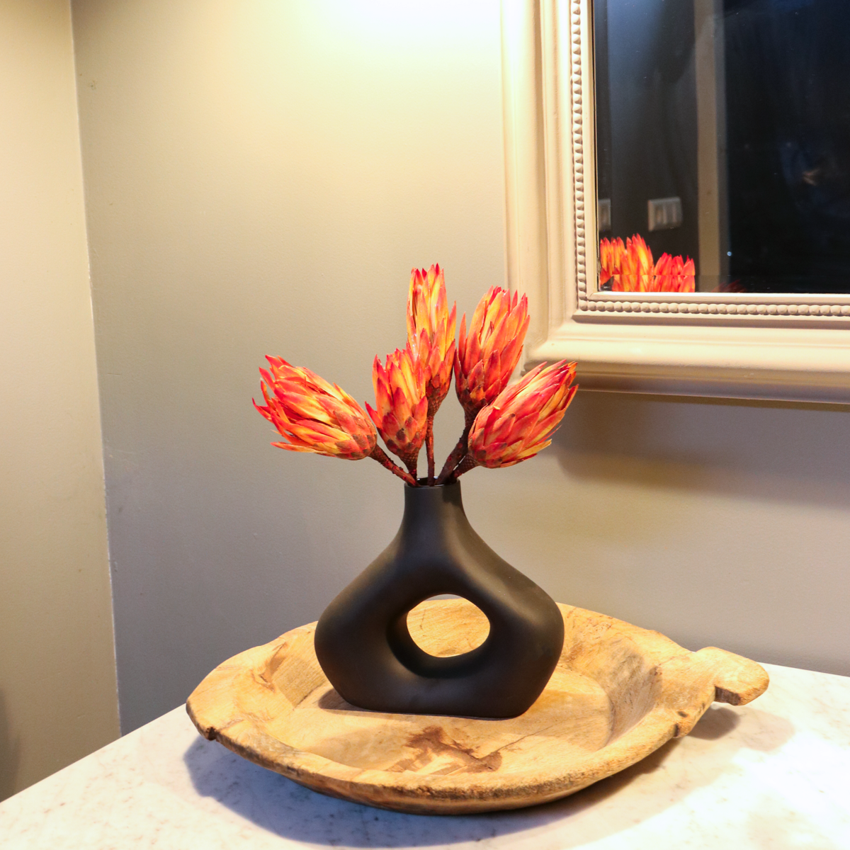 Flori uscate - 5 buc - Bouquet 'Protea Pendula Red' - Flori uscate