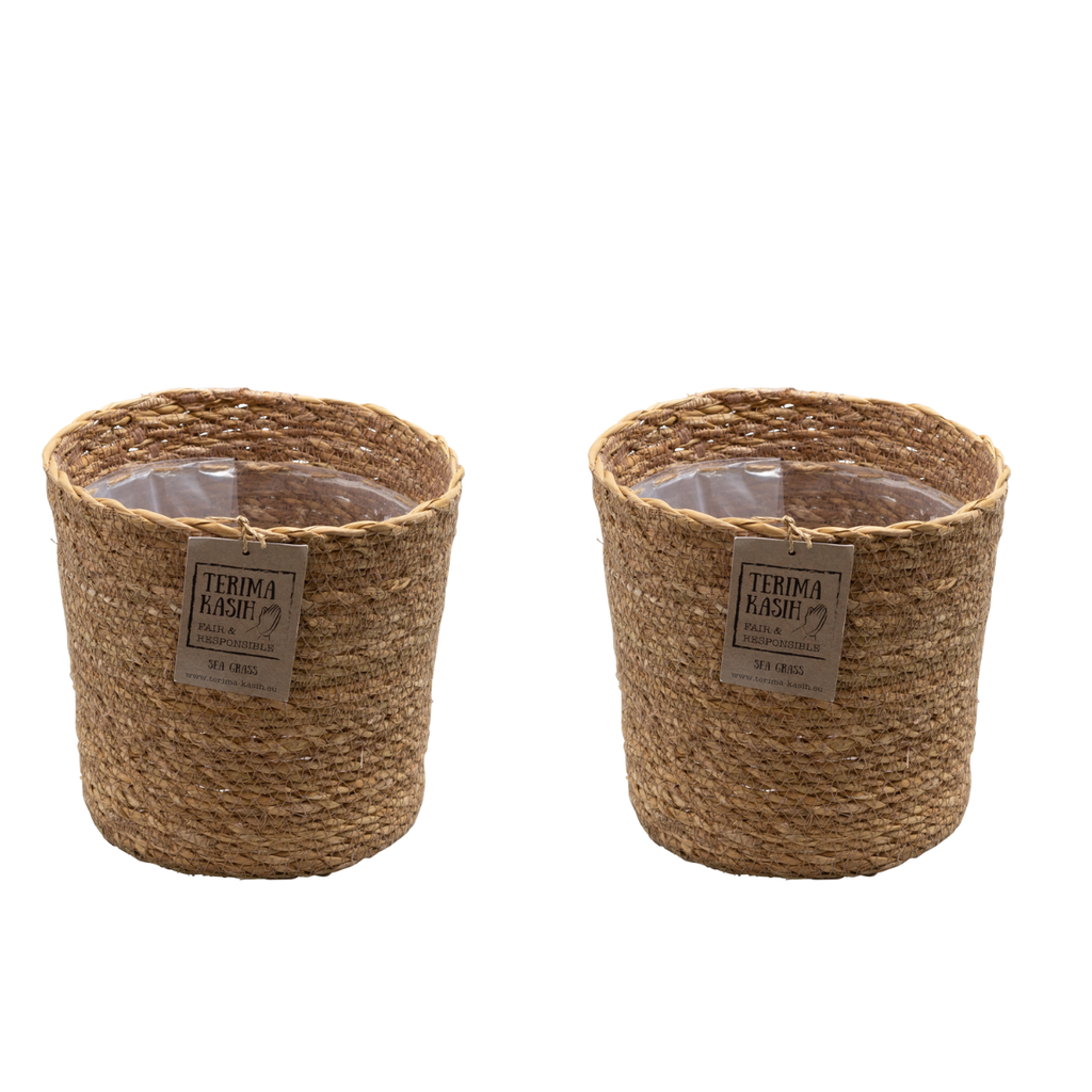 Coșuleț 'Gaby Naturel' - Set de 2 - Pentru plante cu un ghiveci de 21cm
