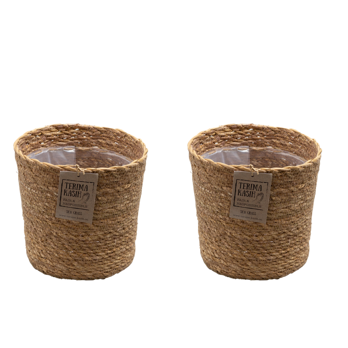 Coșuleț 'Gaby Naturel' - Set de 2 - Pentru plante cu un ghiveci de 21cm