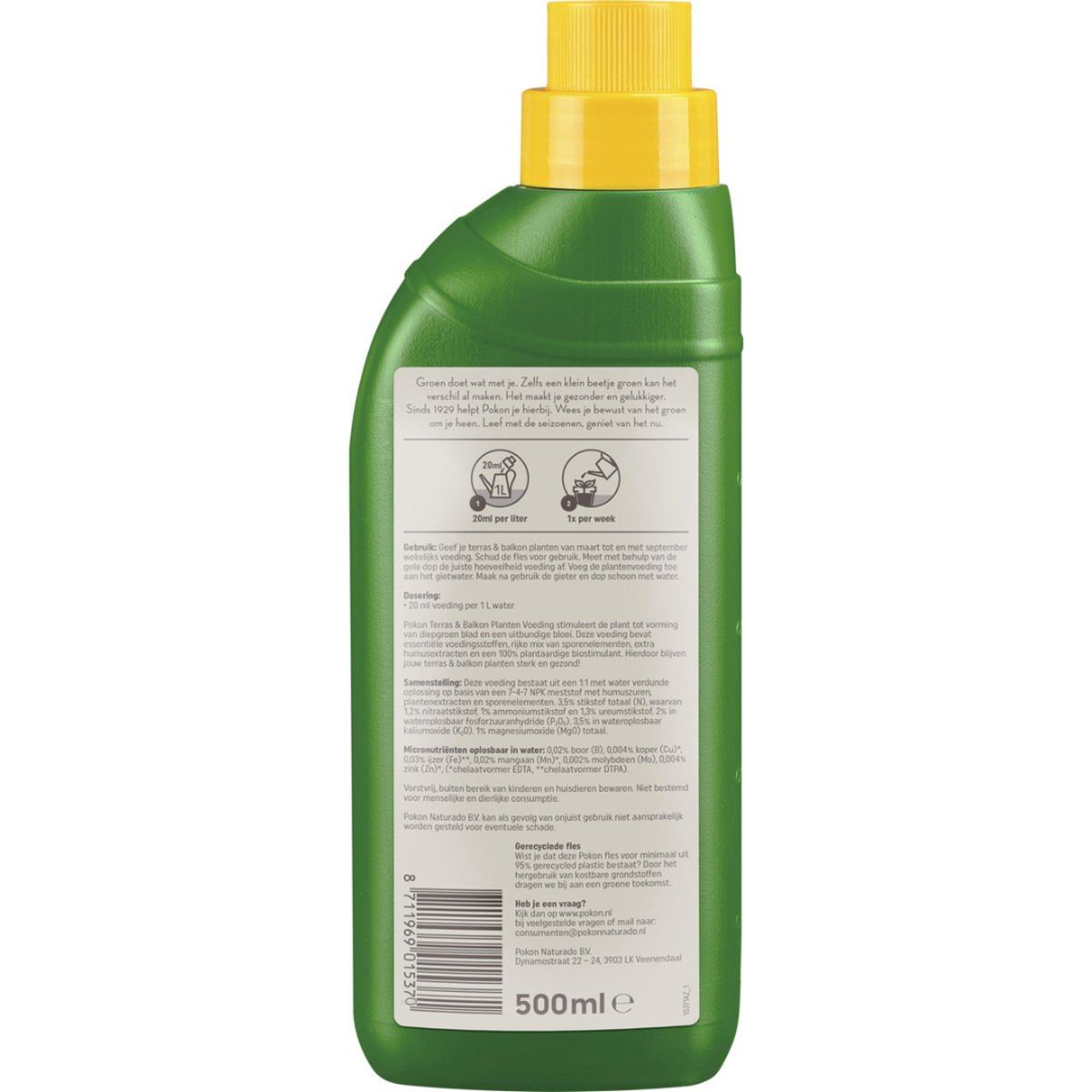 Pokon îngrășământ lichid pentru plante de terasă și balcon – 500 ml
