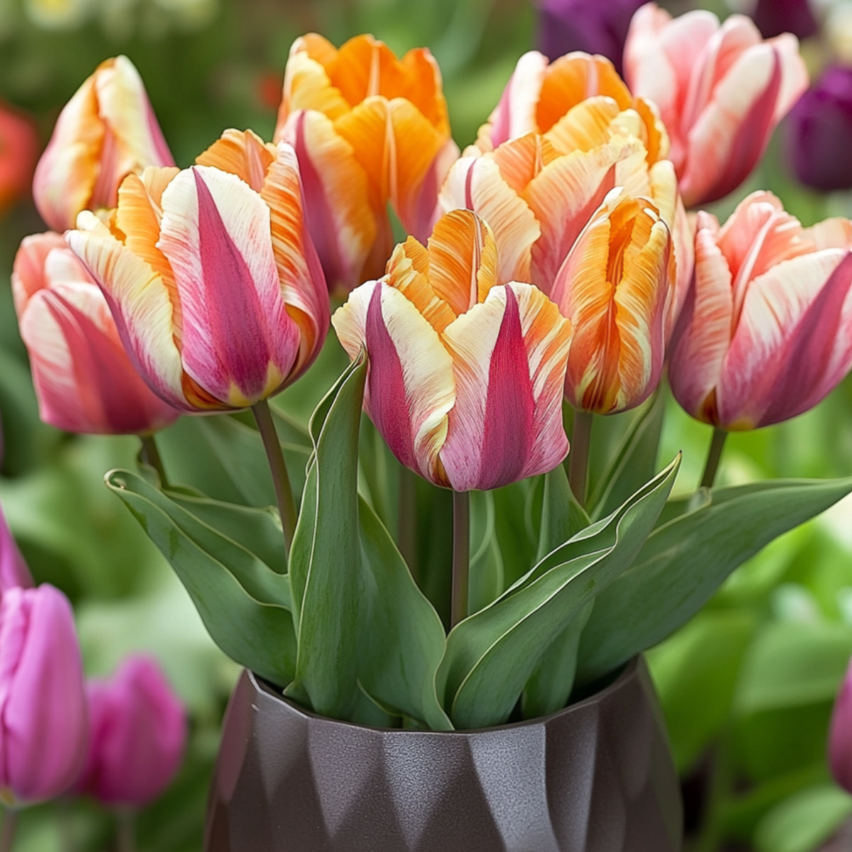 Bulbi de lalele - 60 buc - Tulipa 'Flaming Beauty Mix' - Bulbi de flori